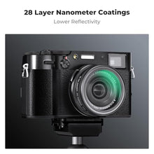 Load image into Gallery viewer, K&amp;F Concept Black Mist Diffusion 1/4 Filter(Black Frame) for Fujifilm X100 Series, X100/X100F/X100S/X100T/X100V/X100VI, 28 Multi-Coatings HD Optical Glass Lens Filter
