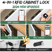 Load image into Gallery viewer, Smart RFID Cabinet Lock, Hidden Digital Electronic Bluetooth RFID Cabinet Drawer Lock for Adults Baby Proofing Teens Liquor Cupboard File
