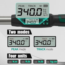 Load image into Gallery viewer, Digital Torque Wrench, 1/2-Inch Drive, 17-340 N.m/12.5-250 Ft.lb, LCD Display with Buzzer and LED Flash Alert, 4 Units, 2 Modes, 22 Inch Length
