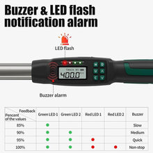 Load image into Gallery viewer, Digital Torque Wrench, 1/2-Inch Drive, 20-400 N.m/15-295 Ft.lb, LCD Display with Buzzer and LED Flash Alert, 4 Units, 2 Modes, 22 Inch Length
