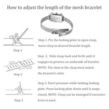 Load image into Gallery viewer, Taxau Womens Watches Small Rectangle Waterproof Watch for Women Ladies Watch for Small Wrist Minimalist Elegant Women Luxury Mesh Watches Large Arabic Numbers Blue Dial Easy Read reloj de Mujer
