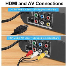 Load image into Gallery viewer, DVD Player HDMI Region Free DVD Players for TV, 1080P Upscaling, USB Input, HDMI RCA Cable Included, Breakpoint Memory, Built-in PAL NTSC, DVD CD Player for Home Plays All Regions and Multi-Format
