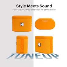 Load image into Gallery viewer, KODAK SOUNDBRIX Bluetooth Speaker with HD Sound Portable Wireless IPX4 Water Resistant Upto 5H Playtime V5.4 for Home Party Outdoor Beach Electronic Gadgets Birthday Gift Orange Stackable Speakers

