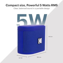 Load image into Gallery viewer, KODAK SOUNDBRIX Bluetooth Speaker with HD Sound Portable Wireless IPX4 Water Resistant Upto 5H Playtime V5.4 for Home Party Outdoor Beach Electronic Gadgets Birthday Gift Blue Stackable Speakers
