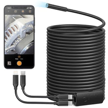 Load image into Gallery viewer, Anykit USB Endoscope Camera with 8 Adjustable LED Lights, Semi-Rigid Broscope Snake Camera, IP67 Waterproof Inspection Cam Compatible with iPhone and Android Devices (33ft)

