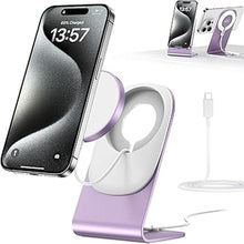 Load image into Gallery viewer, Magnetic Wireless Charger, Mag Charger with Aluminum Charging Pad Stand Compatible with iPhone 16/15/14/13/12 Series?20W PD Charger&amp;5ft Cable Included, Pink(Upgraded)
