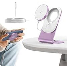 Load image into Gallery viewer, Magnetic Wireless Charger, Mag Charger with Aluminum Charging Pad Stand Compatible with iPhone 16/15/14/13/12 Series?20W PD Charger&amp;5ft Cable Included, Pink(Upgraded)
