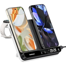 Load image into Gallery viewer, Wireless Charger for Pixel Watch 3/2/Fitbit Versa 4/3/Sense 2/ACE LTE(Not for Pixel Watch 1), Dual Phone Charging Station for Google Pixel 9 Pro/9/8 Pro/8a/7 Pro, for Pixel Buds Pro 2, SwanScout 710G2

