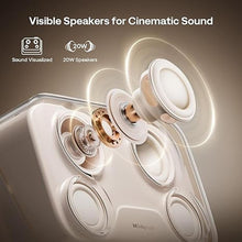 Load image into Gallery viewer, BOOM mini Google TV 4K Supported Smart Projector with WiFi and Bluetooth, Outdoor &amp; Home Movie Projector with 20W Speakers DoIby Audio, Real-Time Focus &amp; Keystone, 500 ANSI Lumens, Off-white
