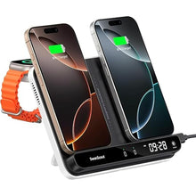Load image into Gallery viewer, Wireless Charger for Apple Watch and Phone, Dual Phone Charger for iPhone 16/15/14/13/12/11/8/X Series, for Apple Watch 10/9/8/7/6, Ultra 2/Ultra, for AirPods 4/Pro 2/Pro/3, SwanScout 710A
