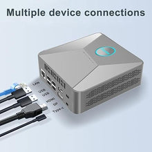 Load image into Gallery viewer, Mini PC, Mini Computer with Celeron N6000 8GB DDR4 256GB M.2 SSD, Mini Desktop Computer with Fan, 4K UHD Triple Display/Dual DDR4/Dual SSD/BT/Wifi/RJ45/DP/Type C
