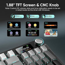 Load image into Gallery viewer, RedThunder K95 Wireless Mechanical Keyboard,TFT Screen &amp; Knob, Trip-Modes Connection, Gasket Custom Hot-Swap Keyboard, RGB Backlit, Pre-lubed Linear Switches, Side Printed PBT Keycaps, Gray Gradient
