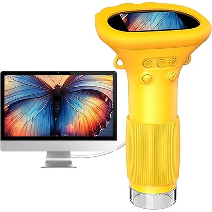 T TAKMLY Digital Microscope Camera Portable Handheld Magnifying Glass with Light, 2.0 inch Screen USB Magnifier for Coins Adults Kids, 200w Pixel, 1000x Magnification, Compatible with Windows, Mac OS