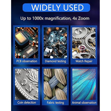 Load image into Gallery viewer, T TAKMLY Digital Microscope Camera Portable Handheld Magnifying Glass with Light, 2.0 inch Screen USB Magnifier for Coins Adults Kids, 200w Pixel, 1000x Magnification, Compatible with Windows, Mac OS
