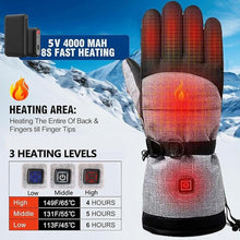 Load image into Gallery viewer, Heated Gloves for Men Women, Rechargeable Hand Warmer with Touchscreen, Waterproof Electric Heated Ski Glove for Winter Outdoor Work Hunting Camping Snowboarding Hiking
