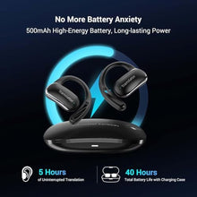 Load image into Gallery viewer, Wooask AI Translator Earbuds, 144 Language Translator Earbuds Open Ear Design 3-in-1 AI Translation Earbuds Real Time F56 Black (with Offline Package (Lifetime Free))
