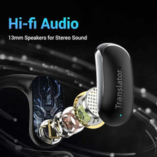 Load image into Gallery viewer, Wooask AI Translator Earbuds, 144 Language Translator Earbuds Open Ear Design 3-in-1 AI Translation Earbuds Real Time F56 Black (with Offline Package (Lifetime Free))
