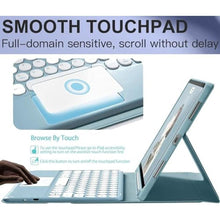 Load image into Gallery viewer, NUWONAYA Case with Touchpad Keyboard for Galaxy Tab S10+ Plus/S9+ Plus/S9 FE+ Plus/S8+ Plus/S7+ Plus/S7 FE 12.4&quot;,Candy Color Round Keys Magnetic Detachable Keyboard?Mist Blue
