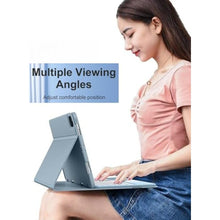 Load image into Gallery viewer, NUWONAYA Case with Touchpad Keyboard for Galaxy Tab S10+ Plus/S9+ Plus/S9 FE+ Plus/S8+ Plus/S7+ Plus/S7 FE 12.4&quot;,Candy Color Round Keys Magnetic Detachable Keyboard?Mist Blue
