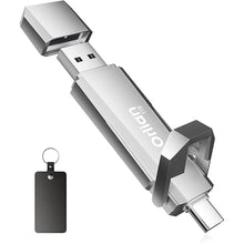 Load image into Gallery viewer, 1TB External Portable SSD USB Solid State Drive Up to 1000MB/s USB 3.2 Gen 2 Dual Drive Type C + USB A Solid State Thumb Drive for Phone/Android Laptops/Windows/Mac, Silver
