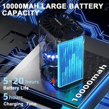 Load image into Gallery viewer, AI Portable Personal Waist Neck Rechargeable Fan, 3-Speed ??10000RPM Brushless Motor Desktop Fan Hands-Free Neck Hanging Fans, 20-Hour Runtime, Wearable Portable Fans for Camping and Worksites
