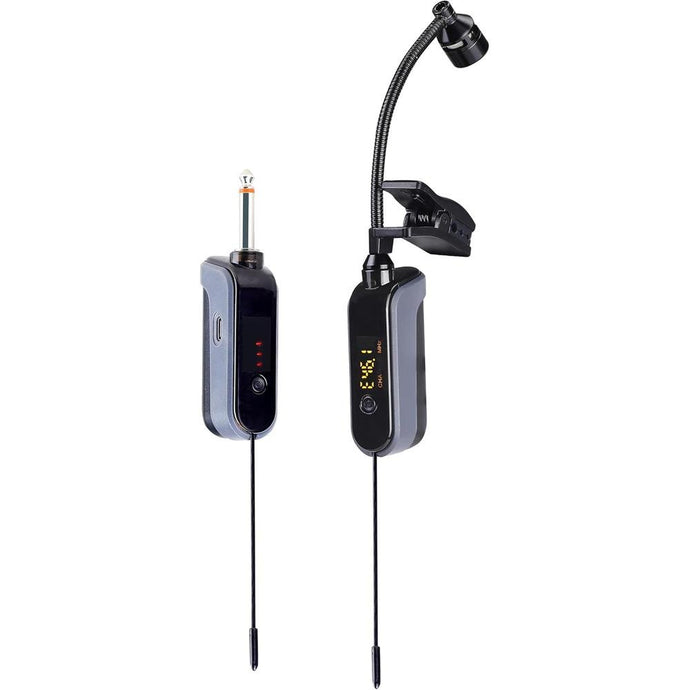 BOMGE UHF Wireless Instruments Microphone,Saxophone Microphone,Wireless Receiver and Transmitter,160ft Range,Plug and Play,Great for Trumpets, Clarinet, Cello, Active PA Systems (WTU-08A)