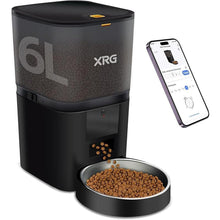 Load image into Gallery viewer, Automatic Cat Feeder WiFi 6L,Automatic Dog Feeder Double Anti-Blocking,Cat Food Dispenser Dual Power,Dog Food Dispenser Dry Food 10 Meals A Day with 10s Voice Recorder &amp; Freshness Preservation,Black
