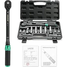 Load image into Gallery viewer, 14PCS 3/8 Drive Torque Wrench 5-45ft.lb, Magnetic Spark Plug Socket Set with 3/8&quot; Universal Joint &amp; 10&quot; Extension Rod, Cr-V Steel Swivel Sockets for Automotive Tools
