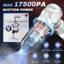 Load image into Gallery viewer, SakerPlus Car Vacuum Portable Cordless, 3-in-1 Hand Held Mini Vacuum Cleaner 17500PA High Power, Handheld Vacuum &amp; Air Duster for Suction, Blowing, Inflating &amp; Deflating, Ideal for Car Home Office
