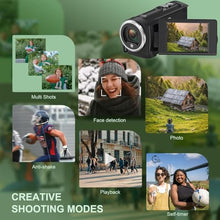 Load image into Gallery viewer, Video Camera Camcorder, 2.7K 50MP Digital Camera Recorder 16X Digital Zoom 270 Degree Rotation LCD Vlogging Camera Support up to 128GB (32GB)
