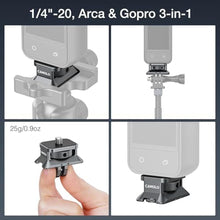 Load image into Gallery viewer, 1/4" Adapter Screw Head Camera Mount with Arca, GP-01 Aluminum Alloy Tripod Conversion Adapter Compatible with Insta360 One X4 X3 X2 X/ DJI Pocket 2/ GoPro Hero Accessories
