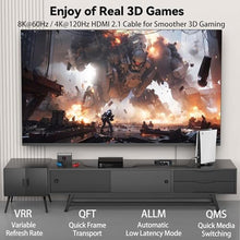 Load image into Gallery viewer, 8K HDMI Cable 6FT 4-Pack, High Speed 48Gbps HDMI 2.1 Cord, Support 8K@60Hz &amp; 4K@120Hz, HDR10+, SBTM, 12bit, 3D, eARC, Dolby Atmos, DTS:X, HDCP 2.3 for TV, Monitor, Apple TV, Roku, Soundbar, PS5, Xbox
