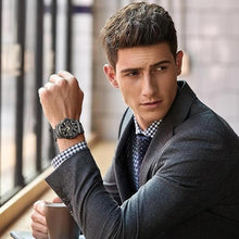 Load image into Gallery viewer, OLEVS Black Watches for Men,Men's Black Watch Stainless Steel,Men's Dress Watch Roman Numerals,Big Face Mens Watches Luxury,Mens Waterproof Wristwatch,Reloje para Hombre
