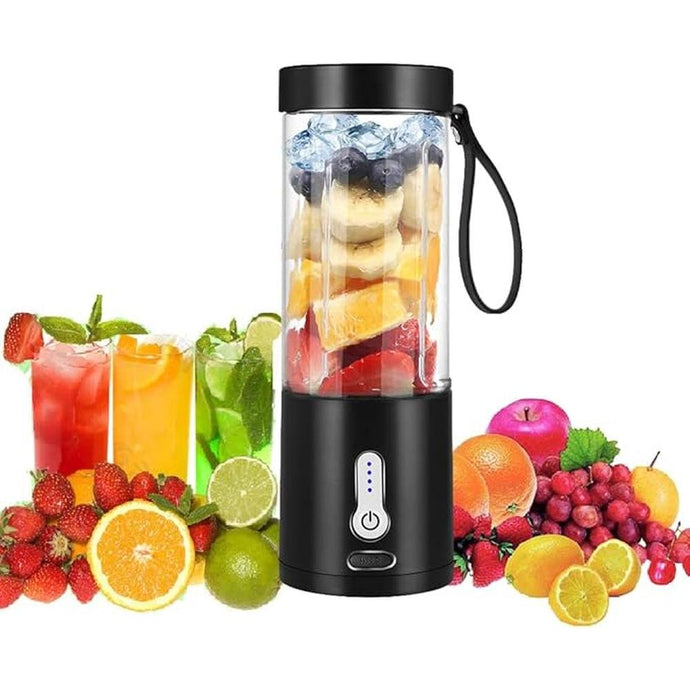 Portable Blender, Small Smoothie Blender for Shakes and Smoothies with 6 Sharp Blade,USB Rechargeable Mini Juicer BPA Free, Portable Juicer for Gyms Office Travel Outgoing (Black)