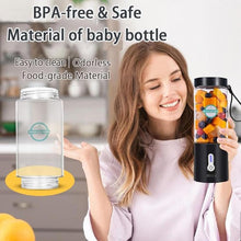 Load image into Gallery viewer, Portable Blender, Small Smoothie Blender for Shakes and Smoothies with 6 Sharp Blade,USB Rechargeable Mini Juicer BPA Free, Portable Juicer for Gyms Office Travel Outgoing (Black)
