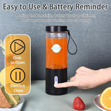 Load image into Gallery viewer, Portable Blender, Small Smoothie Blender for Shakes and Smoothies with 6 Sharp Blade,USB Rechargeable Mini Juicer BPA Free, Portable Juicer for Gyms Office Travel Outgoing (Black)
