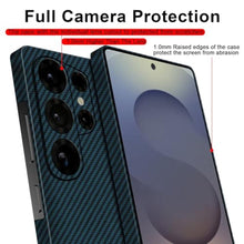 Load image into Gallery viewer, kaisenkec Slim and Thin Carbon Fiber Case for Samsung Galaxy S25 Ultra, 1500D Aramid Fiber Cover Built in Magnet Compatible with Magsafe for Men and Women, Matte Blue
