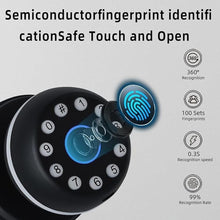 Load image into Gallery viewer, Smart Door Lock - 4-in-1 Keyless Entry Door Knob with Fingerprint, Keypad, APP Control &amp; Backup Keys, Wood Door Lock for Home, Office, Apartment
