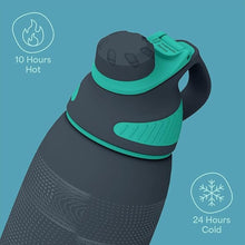 Load image into Gallery viewer, Ottle Reef Roamer Stainless Steel Water Bottle - 34 oz Insulated Flask with Leak Proof Lid, BPA free &amp; Carry Handle - Hot &amp; Cold Gym Water Bottle for Travel, Camping &amp; Sports - Halftone Flow
