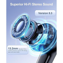 Load image into Gallery viewer, Wireless Earbuds Bluetooth Headphones, Ear Buds with Deep Bass, 40H Long Playtime, Power Display, IPX7 Waterproof in Ear Earphone with Mic for Phone Tablet Sports Workout, Black
