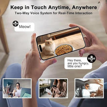 Load image into Gallery viewer, Automatic Cat Feeder with Camera, 2K HD?WiFi Remote Control Large Capacity Timed Cat Feeder 2-Way Audio for Cats and Dogs?Dry Food Dispenser,Anti-Jam Design, Dual Power Supply with APP
