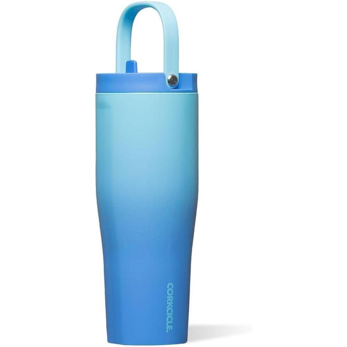 Corkcicle Go Cup XL Insulated Tumbler with Lid and Straw, Boom Box Blue, 30 oz – Reusable Water Bottle Keeps Beverages Cold for 12hrs – Cupholder Friendly Tumbler, Leak-Proof Design