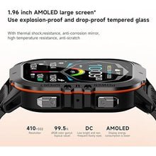 Load image into Gallery viewer, Gravity C26 1.96&quot; AMOLED Smartwatch with Bluetooth Call, 100+ Sports Modes, Heart Rate &amp; Sleep Monitor, 1 ATM Waterproof, AI Voice Assistant, Fitness Tracker for iOS &amp; Android (Orange)
