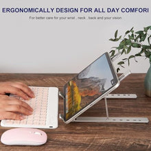 Load image into Gallery viewer, weourwe Ergonomic and Foldable Laptop Stand for Desk, Adjustable Riser, Fits All Laptops and Notebooks up to 17,Ultra-Thin,Ventilated Cooling,ABS+Silicone,Silver.
