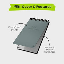 Load image into Gallery viewer, Rocketbook Mini Reusable Smart Notepad, Pocket Size Notebook 3.5x5.5, Gray - Dotted Pages, App-Connected, Erasable, Ideal for On-The-Go List Taking &amp; Quick Notes Anywhere
