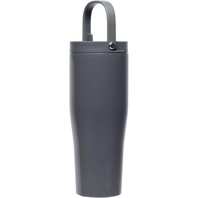 Corkcicle Go Cup XL Insulated Tumbler with Lid and Straw, Flint, 30 oz – Reusable Water Bottle Keeps Beverages Cold for 12hrs – Cupholder Friendly Tumbler, Leak-Proof Design