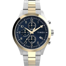 Load image into Gallery viewer, Timex Men's Dress Chronograph 43mm Watch - Two-Tone Bracelet Blue Dial Two-Tone Case

