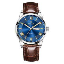 Load image into Gallery viewer, Taxau Brown Leather Men s Watch Blue Dial Casual Simple Dress Watches for Men Fashion Luxury Minimalist Mens Waterproof Watches Large Face Analog Quartz Men s Wrist Watch with Day Date
