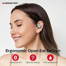 Load image into Gallery viewer, Monster Open Ear AC328 Wireless Earbuds, Open Ear Headphones 32H Playtime, Lightweight Comfort Bluetooth Earbuds, Bluetooth 6.0 Earphones Stereo Sound, Water Resistant Design for Sports, Black

