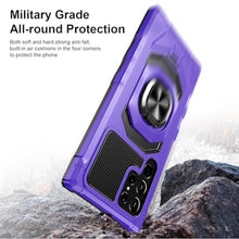 Load image into Gallery viewer, Armor Case for Samsung Galaxy S25 Ultra Military Grade Shockproof Phone Case with Built-in Screen Protector, Heavy Duty Protection Metall Ring Kickstand for Samsung S25 Ultra 5G Cover (Purple)
